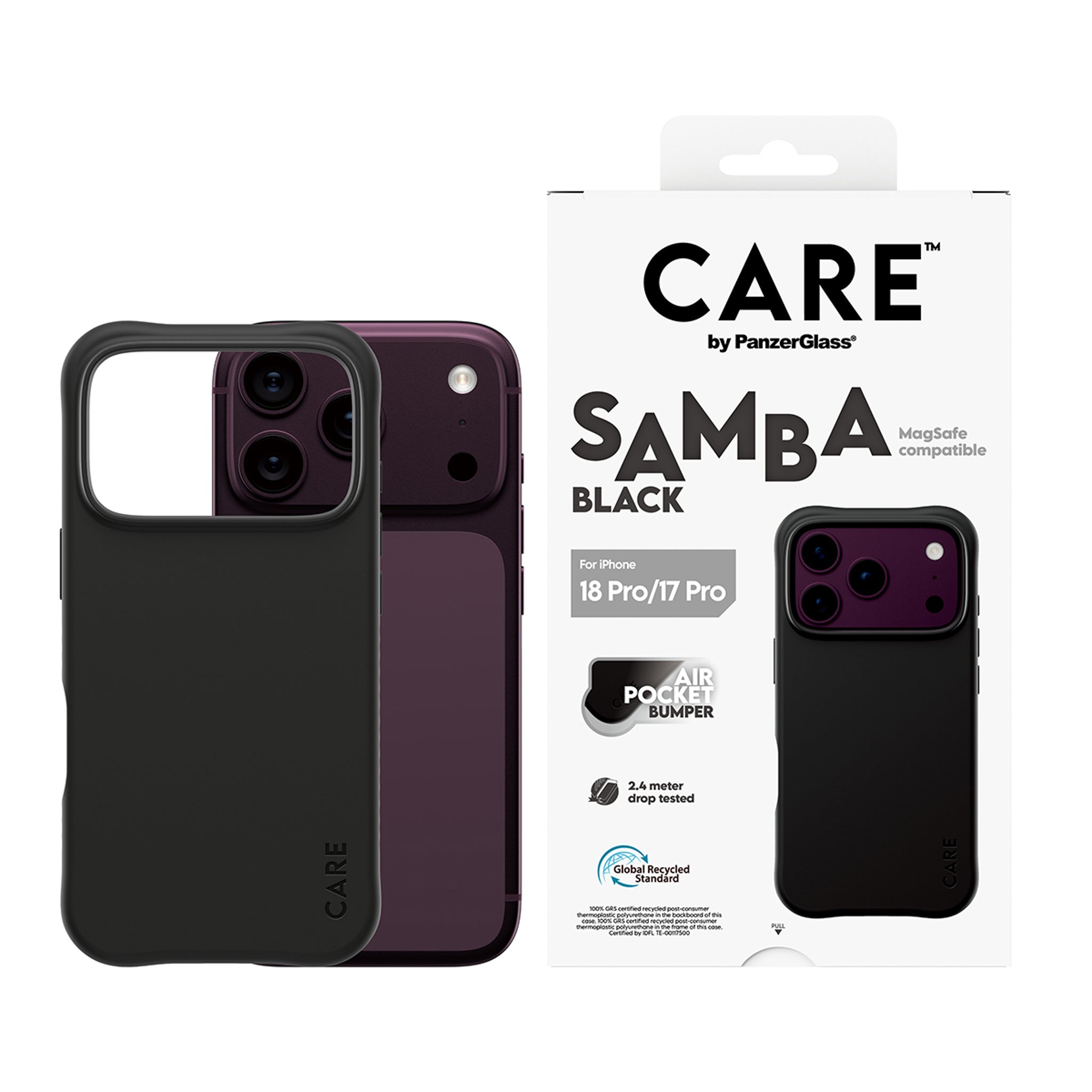 CARE™ by PanzerGlass® Samba Case Black w. MagSafe iPhone 18 Pro | 17 Pro